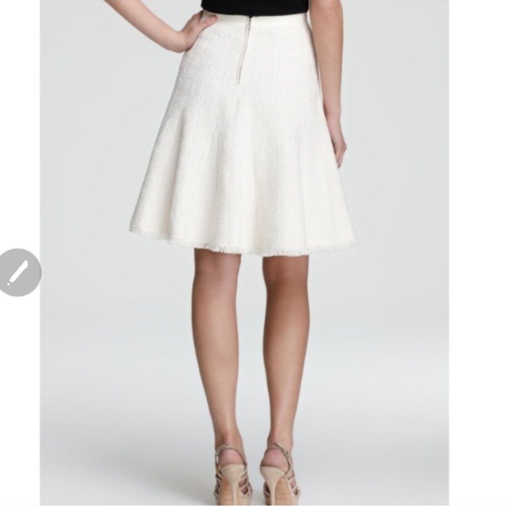 Rebecca Taylor tweed & leather Godet Skirt